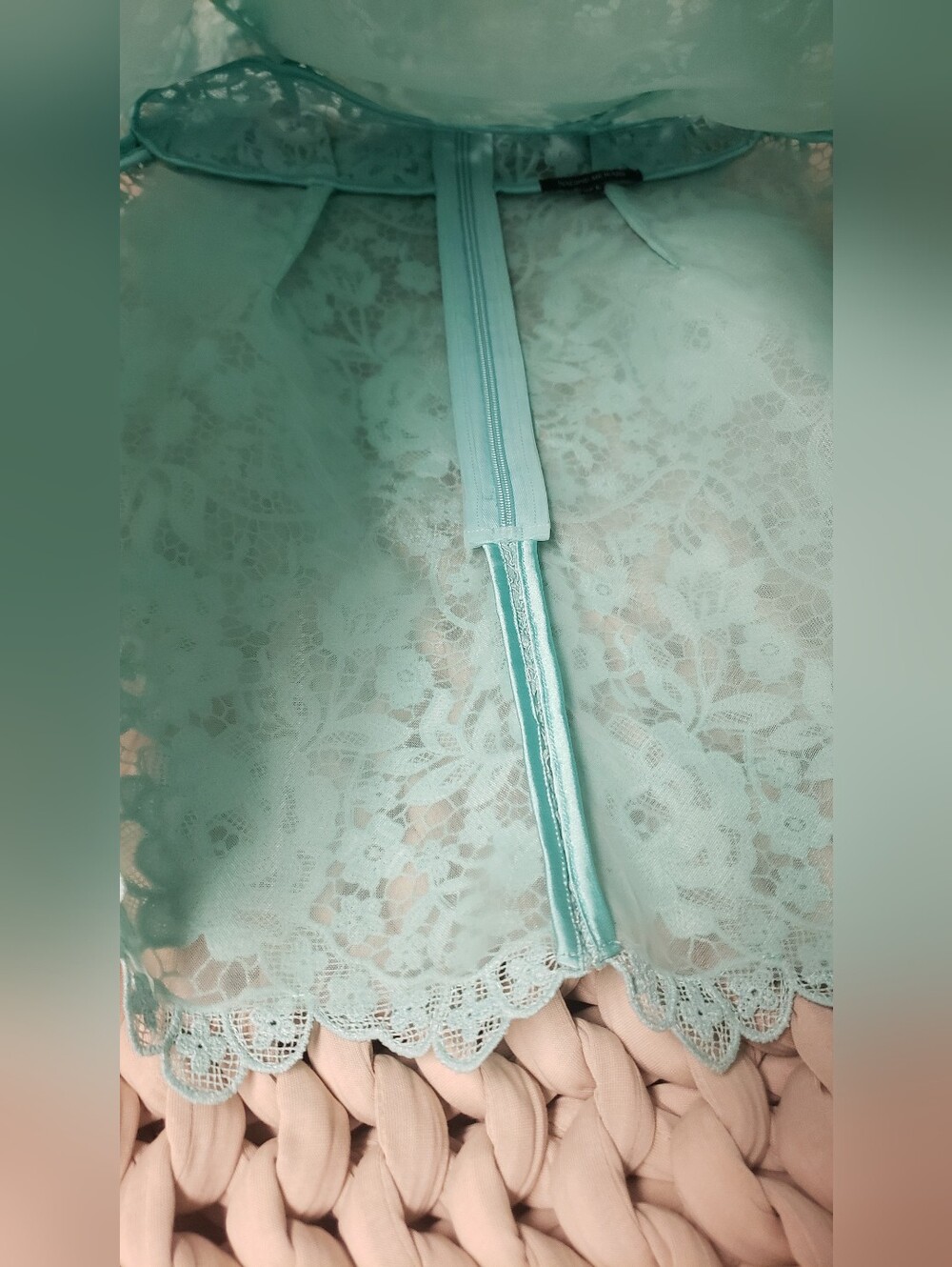 NADINE MERABI MILLA MINT LACE MINI DRESS - Picture 8 of 10